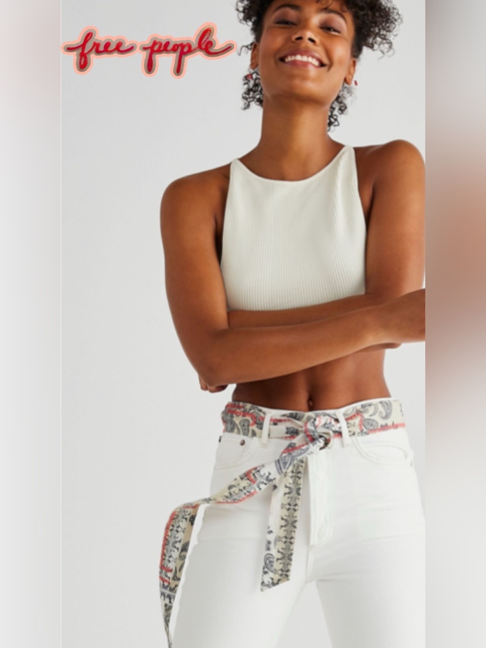 Free People Bandana Stitched Wrap Belt O/S Boho Sash western
